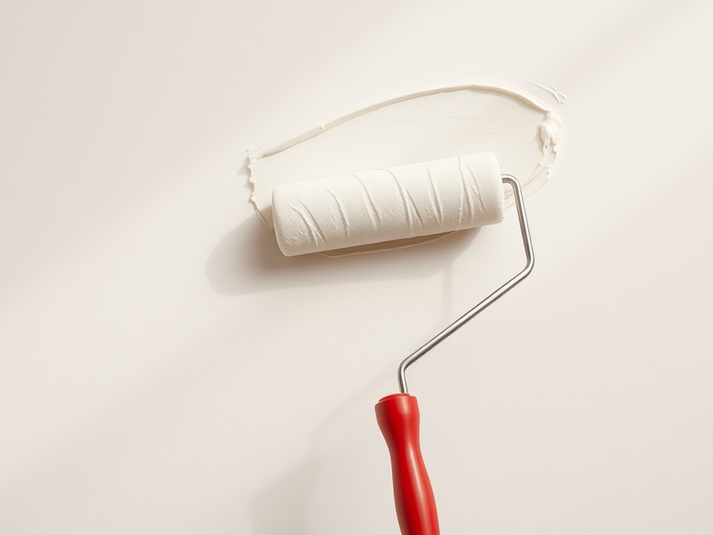 Application de peinture au rouleau, finition soignée